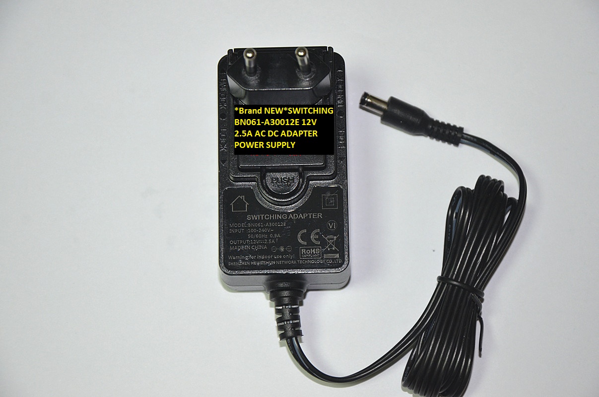 *Brand NEW*BN061-A30012E SWITCHING 12V 2.5A AC DC ADAPTER POWER SUPPLY